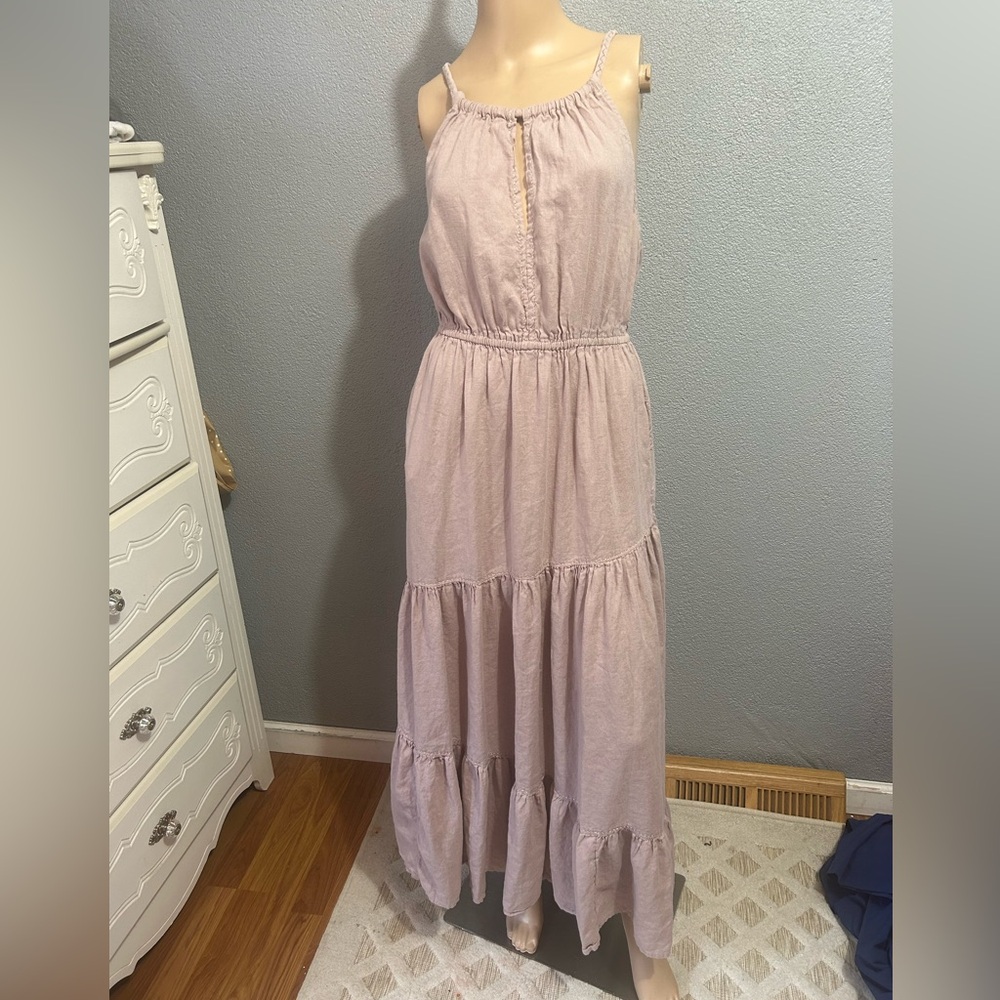 Rachel Zoe linen blend tiered maxi size xs